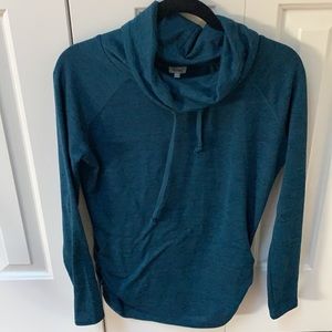Cowl neck blue sweater